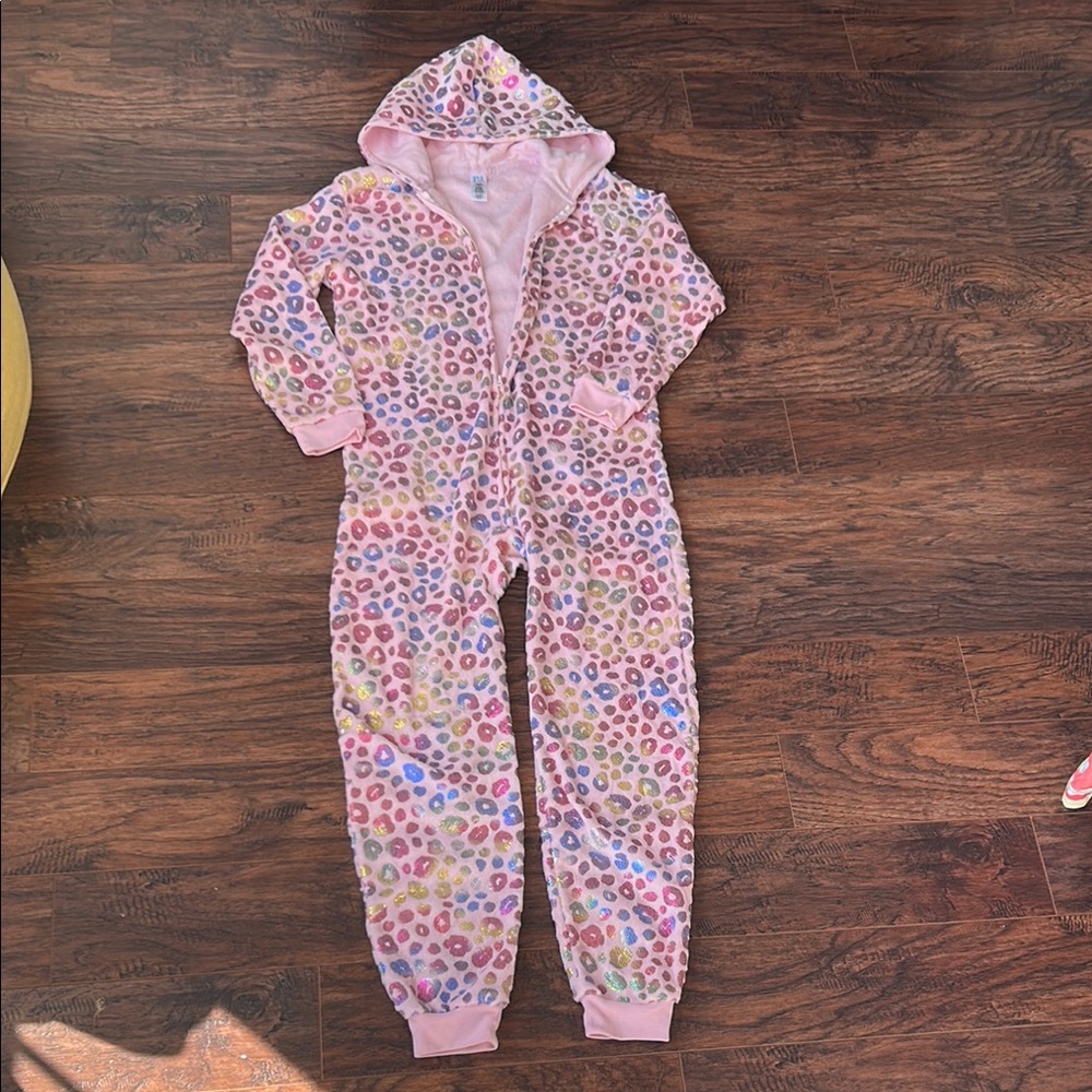 The Children’s Place PJ Footies One Piece with Hood and Zipper. Girls XXL / 16